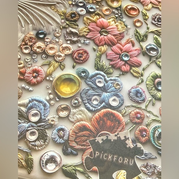 Jigsaw puzzle - 1000 pieces - Elegant Cat - jewels embroidery - complete -great! - Picture 6 of 8